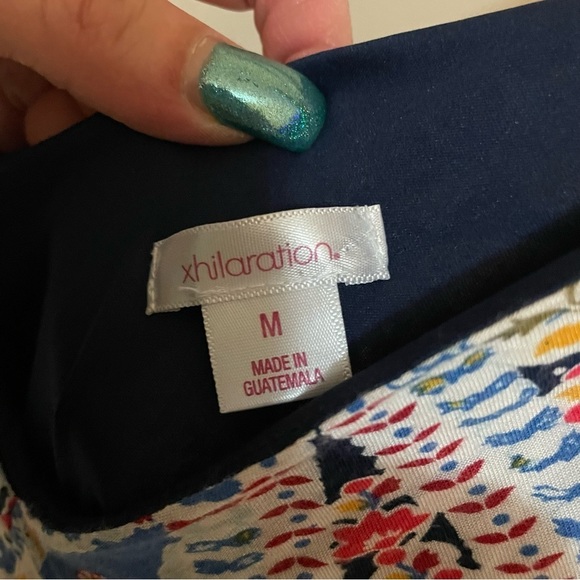 XHILARATION Butterfly Graphic Print Spaghetti Strap, Side Zip, Maxi Dress Size M - Picture 3 of 14